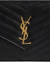 YSL Gold Monogram Chevron Quilted Chain Wallet Shoulder Bag - SAINT LAURENT - BALAAN 3