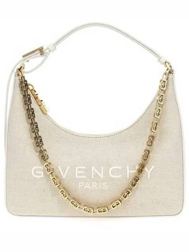 Moon Cut-out Chain Small Canvas Shoulder Bag Natural Beige - GIVENCHY - BALAAN 2