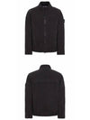 Tela Mock Neck Zip-up Jacket Black - STONE ISLAND - BALAAN 5