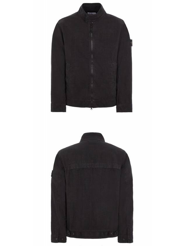 Tela Mock Neck Zip-up Jacket Black - STONE ISLAND - BALAAN 5