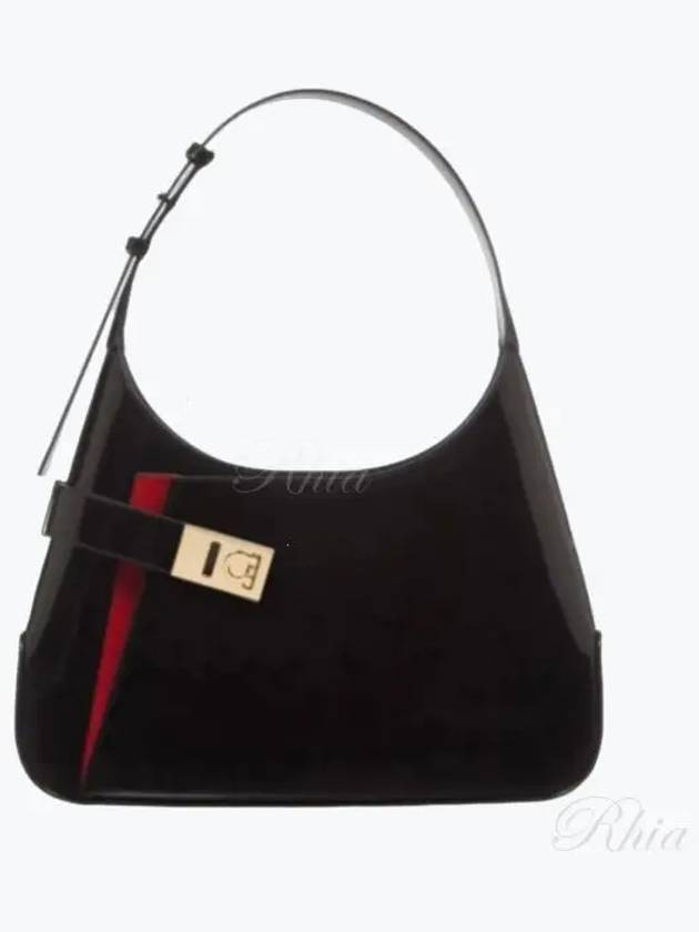 Calfskin Hobo Shoulder Bag Black - SALVATORE FERRAGAMO - BALAAN 2