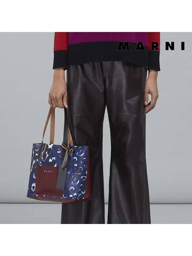 Pansy Print East West Tote Bag Blue - MARNI - BALAAN 7