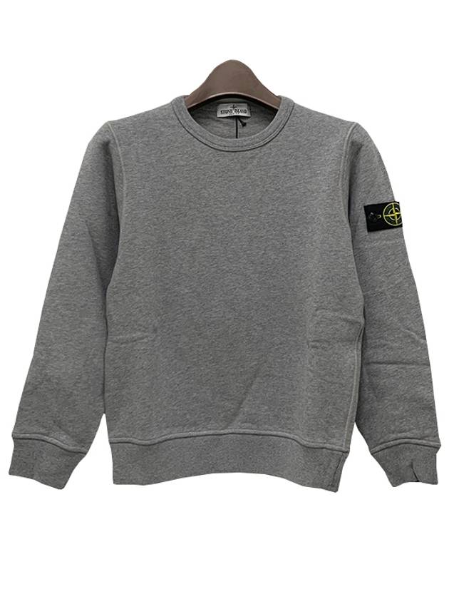 Kids Organic Cotton Fleece Sweatshirt Grey Melange - STONE ISLAND - BALAAN 3