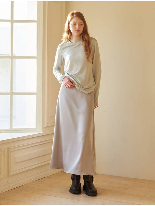 Setin Long Skirt Gray - CORCA - BALAAN 2