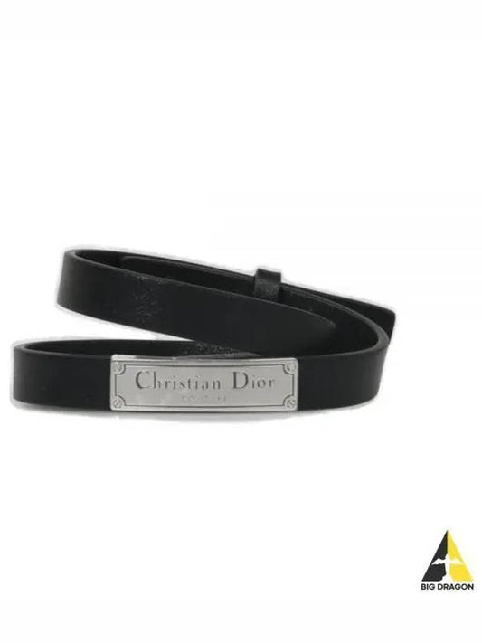 Couture Leather Double Bracelet Black - DIOR - BALAAN 2