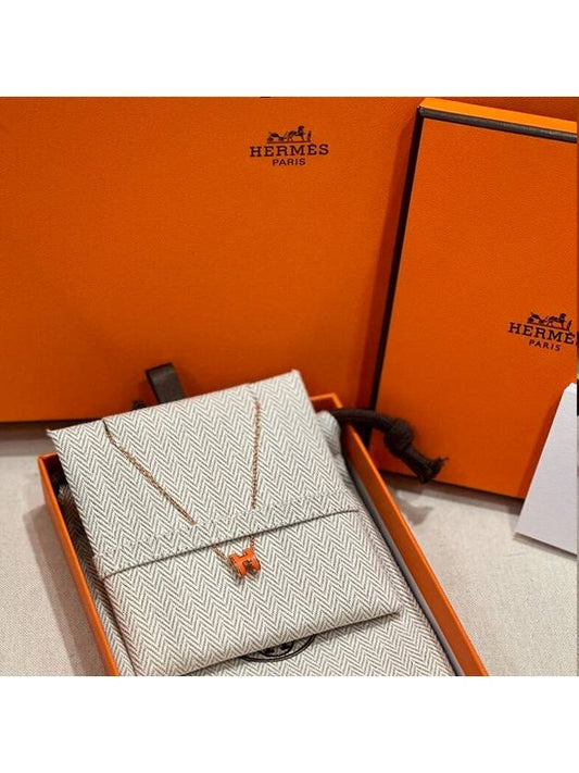 Necklace Mini PopAche Orange Rose Gold - HERMES - BALAAN 2