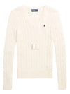 Women's Embroidered Logo Knit Top Cream - POLO RALPH LAUREN - BALAAN 2