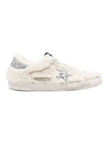 Superstar Glitter Shearling Low Top Sneakers Beige - GOLDEN GOOSE - BALAAN 1