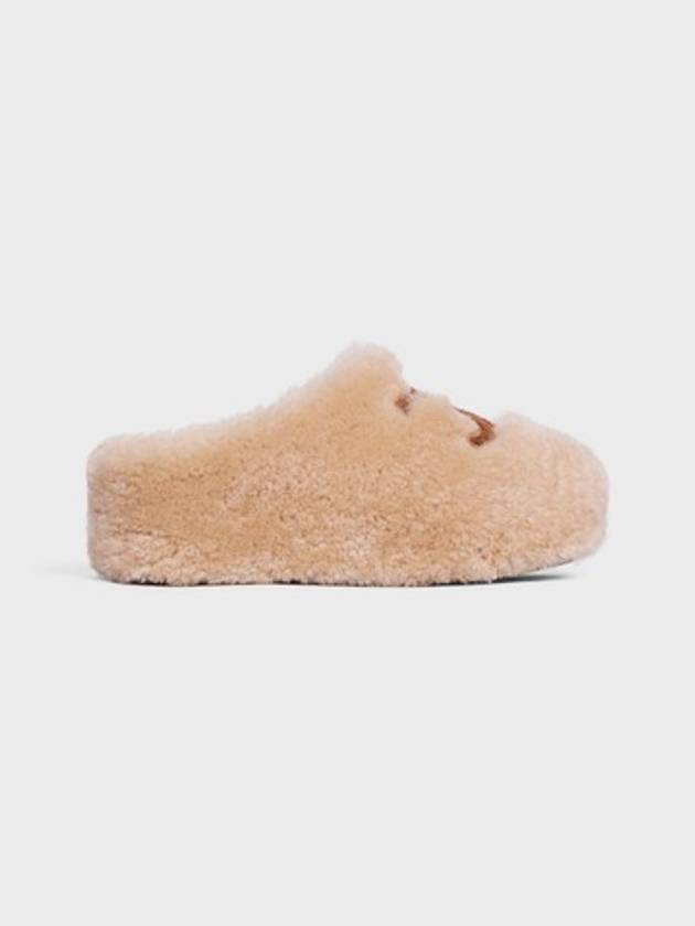 Logo Fur Shearling Mule Cream - CELINE - BALAAN 5