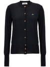 Bea Embroidered Logo Cardigan Black - VIVIENNE WESTWOOD - BALAAN 1