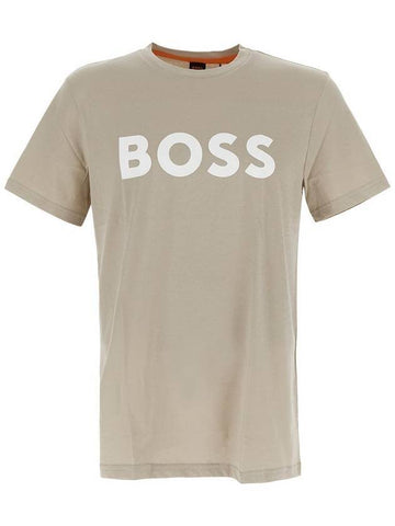 Logo Short Sleeve T-Shirt Brown - HUGO BOSS - BALAAN 1