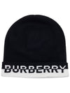 Cashmere Logo Beanie Black - BURBERRY - BALAAN 2