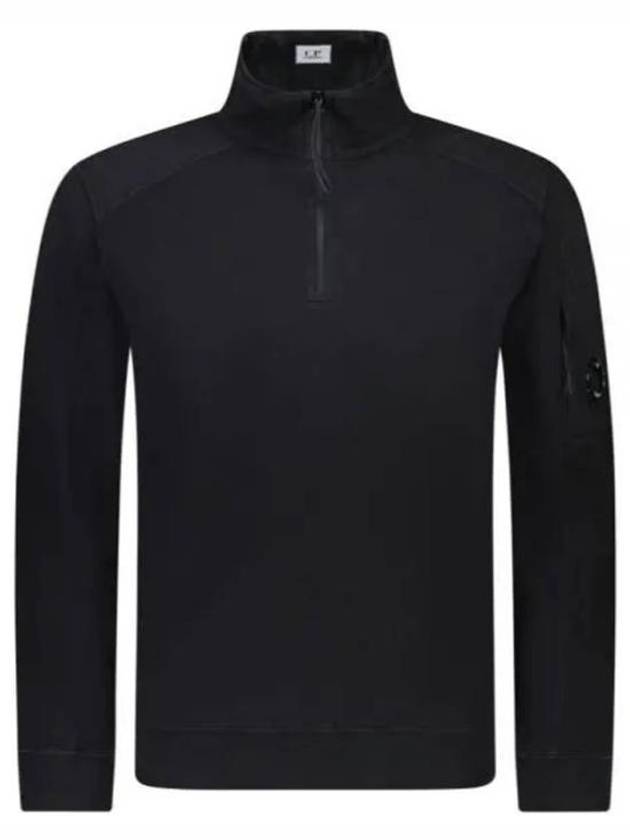 Light Fleece Half Zip-Up Sweatshirt Black - CP COMPANY - BALAAN 2