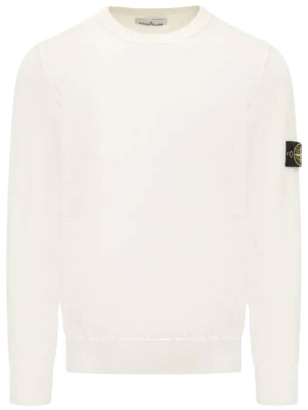 Crewneck Soft Cotton Knit Top White - STONE ISLAND - BALAAN 2