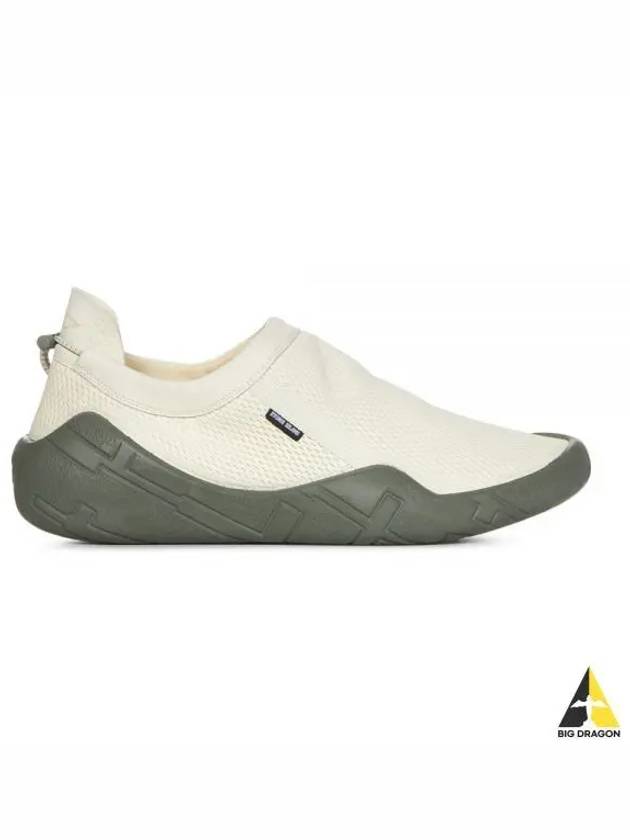 Shadow Project Moc Debossed Leather Mesh Slip On Ivory - STONE ISLAND - BALAAN 2