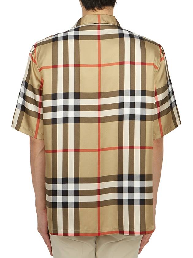 Vintage Check Silk Short Sleeve Shirt Archive Beige - BURBERRY - BALAAN 5