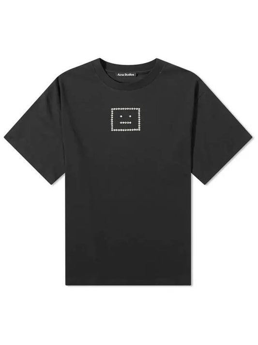 Stone Face Logo Short Sleeve T-Shirt Black - ACNE STUDIOS - BALAAN 2