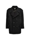 Oversized Caban Double Breasted Coat Black - MAISON MARGIELA - BALAAN 2