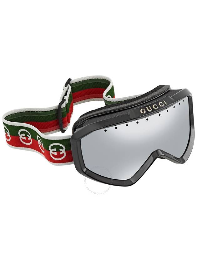 Eyewear Mask Shape Sunglasses Black Green - GUCCI - BALAAN 3