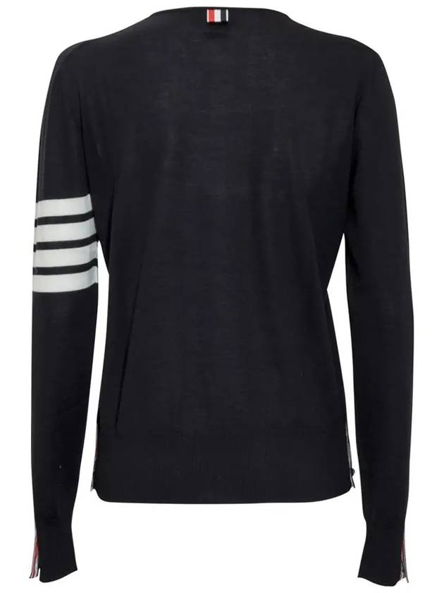 4-Bar Merino Jumper Wool Knit Top Navy - THOM BROWNE - BALAAN 4