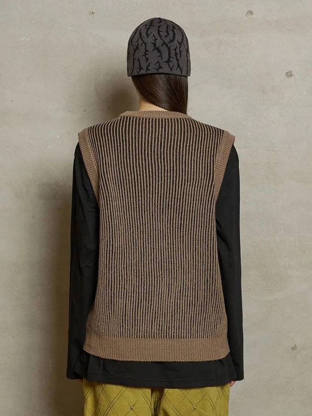 Stratum Knit Vest Dark Beige - UNALLOYED - BALAAN 4