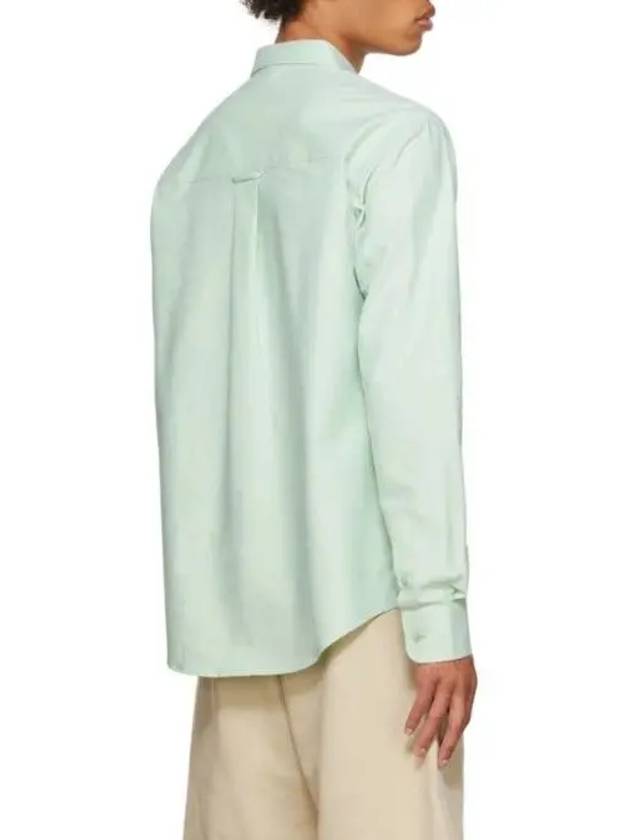 Stitch Army De Coeur Oversized Oxford Long Sleeve Shirt Green - AMI - BALAAN 4