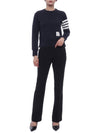 Engineered 4 Bar Stripe Loopback Jersey Knit Crewneck Sweatshirt Navy - THOM BROWNE - BALAAN 4