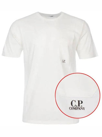 Logo Pocket Short Sleeve Tee White 14CMTS182A - CP COMPANY - BALAAN 1