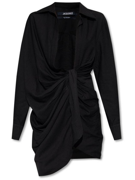 La Robe Bahia Sash Short Dress Black - JACQUEMUS - BALAAN 1