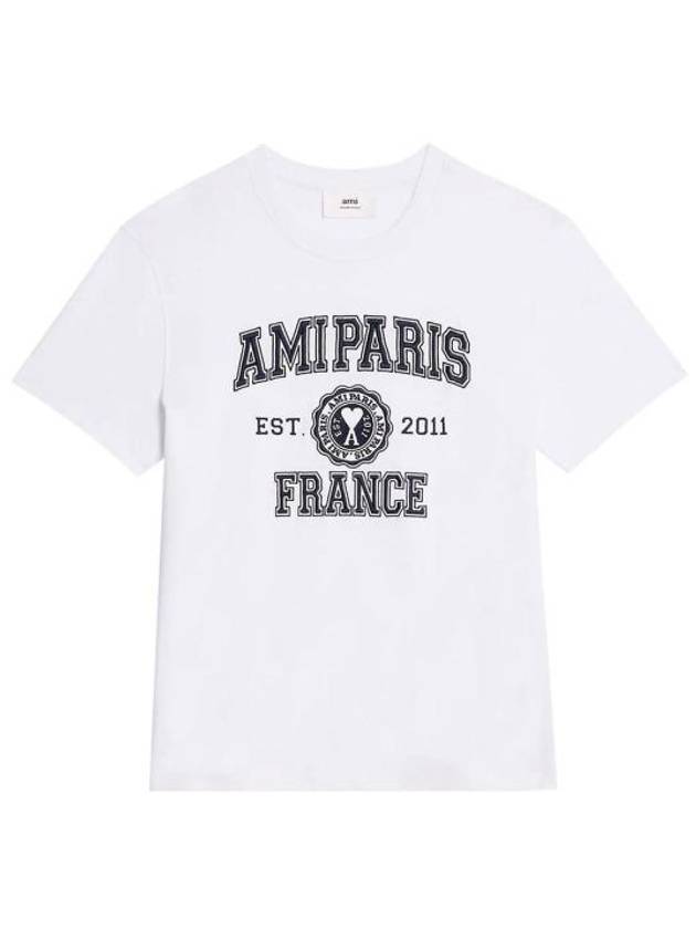 Varsity Logo Short Sleeve T-Shirt White - AMI - BALAAN 2