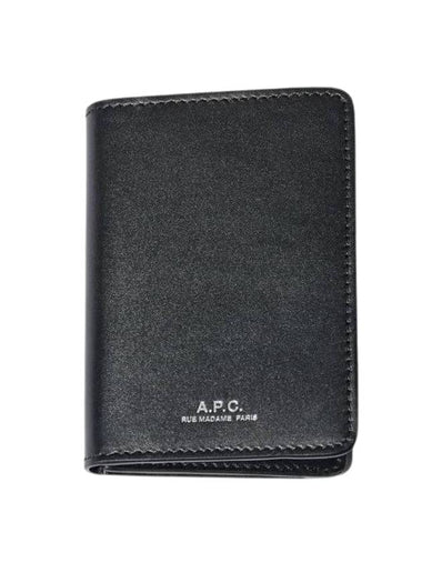 Stefan Small Leather Card Wallet Black - A.P.C. - BALAAN 1