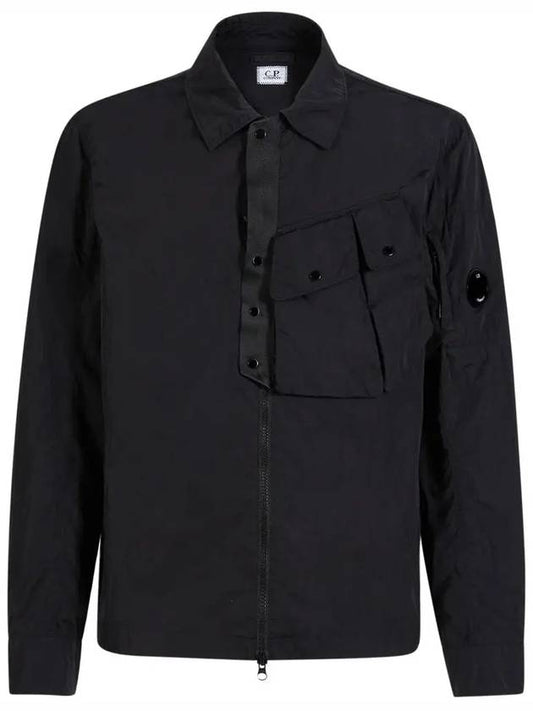 Lens Chrome Overshirt Zip-Up Jacket Black - CP COMPANY - BALAAN 2