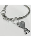 Heart Logo Metal Key Holder Silver - AMI - BALAAN 4