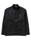 Triangle Logo Re-Nylon Long Sleeve Shirt Black - PRADA - BALAAN 2