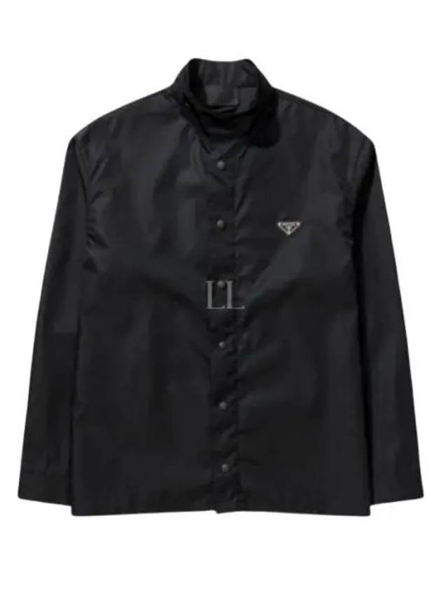 Triangle Logo Re-Nylon Long Sleeve Shirt Black - PRADA - BALAAN 2