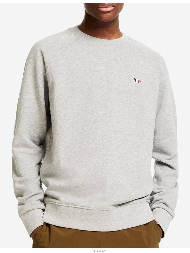 Tricolor Fox Patch Sweatshirt Gray Melange - MAISON KITSUNE - BALAAN 4