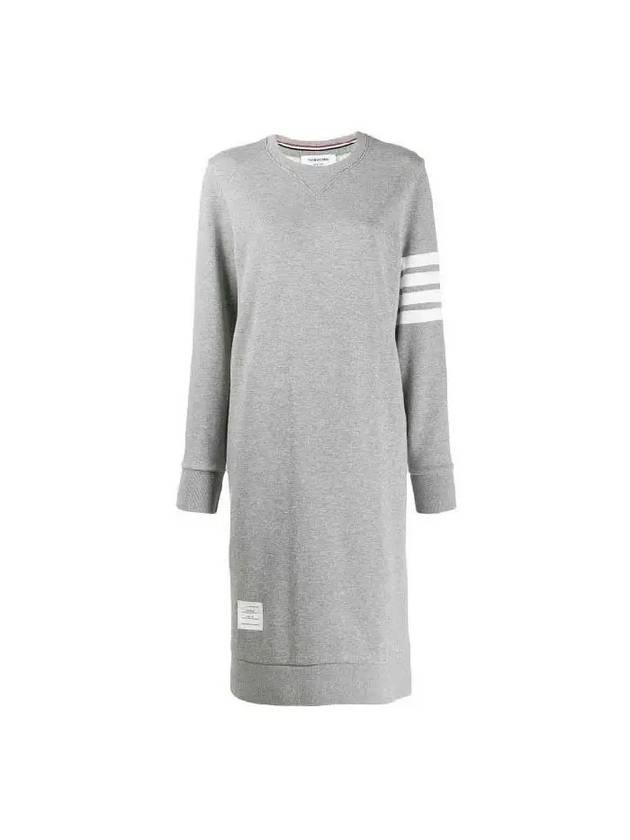 Classic Loopback 4-Bar Sweater Midi Dress Light Grey - THOM BROWNE - BALAAN 3