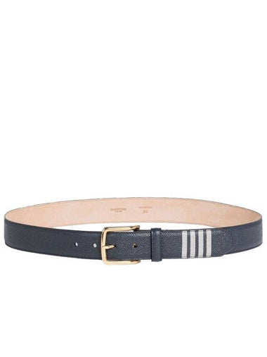 4 Bar Classic Grain Leather Belt Navy - THOM BROWNE - BALAAN 1