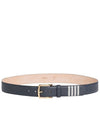 4 Bar Classic Grain Leather Belt Navy - THOM BROWNE - BALAAN 1