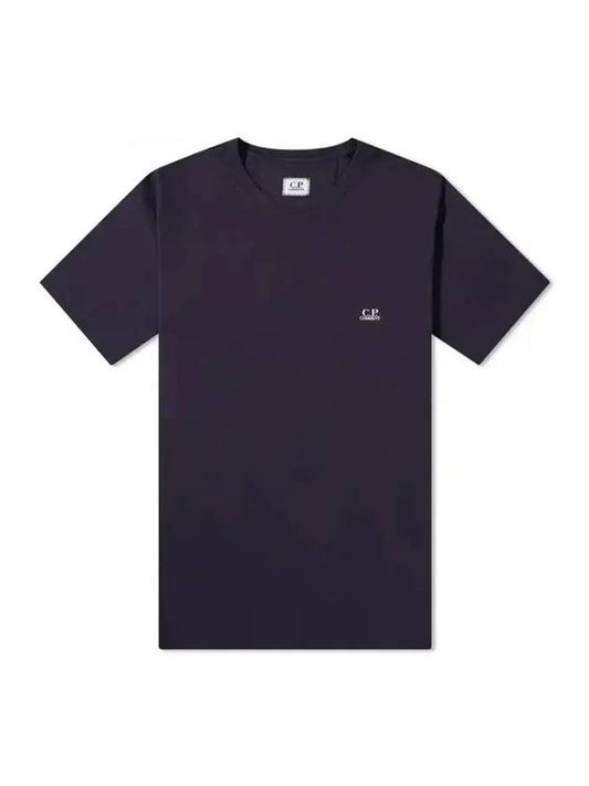 Jersey Small Logo Cotton Short Sleeve T-Shirt Navy - CP COMPANY - BALAAN.