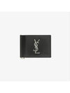 Monogram Money Clip Half Wallet Black - SAINT LAURENT - BALAAN 5