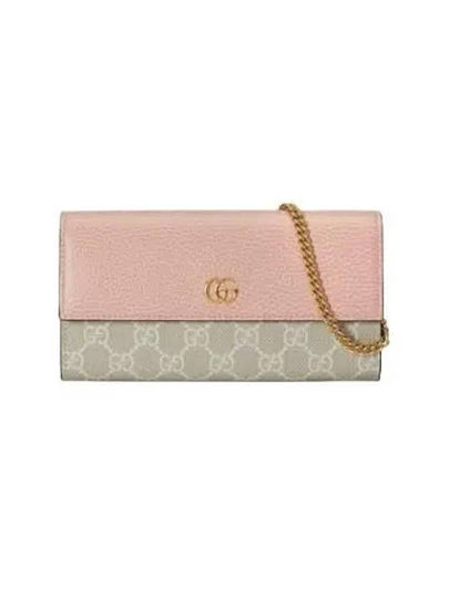 GG Marmont Chain Long Wallet Light Pink - GUCCI - BALAAN 2