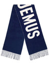 Lecharpe Fringe Logo Virgin Wool Muffler Navy - JACQUEMUS - BALAAN 2