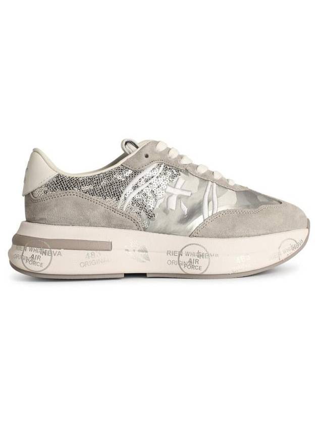 Premiata 'Cassie' Grey Leather Blend Sneakers - PREMIATA - BALAAN 1