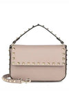 Women's Rockstud Logo Detail Leather Cross Bag Pink - VALENTINO - BALAAN 2