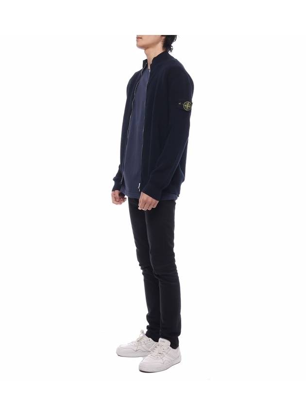 Wappen Patch Knit Zip-Up Jacket Navy - STONE ISLAND - BALAAN 5