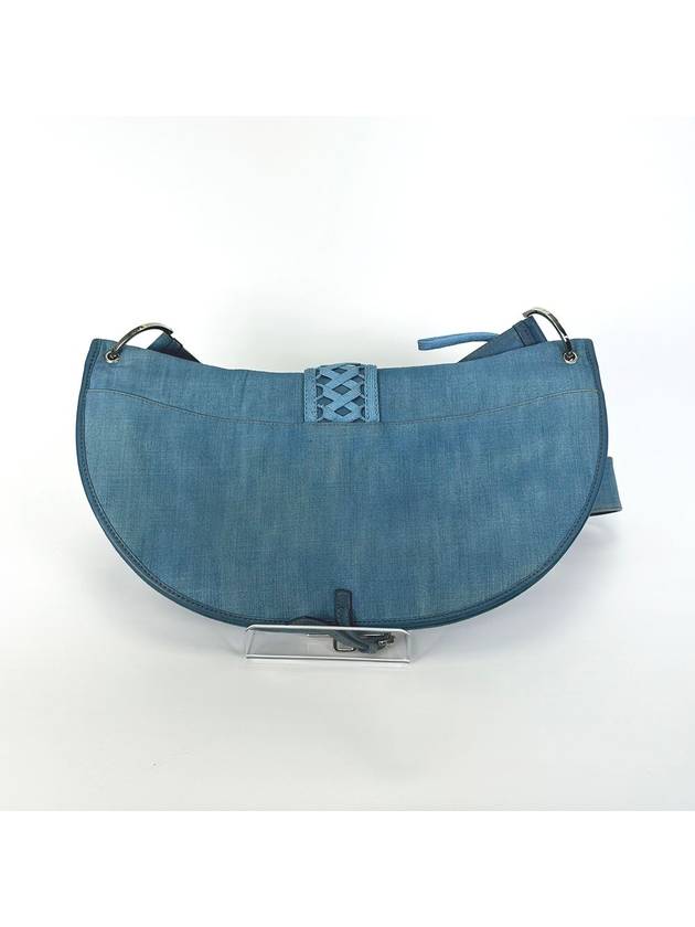 Vintage blue denim weave big hobo cross bag 3VDIB19341 - DIOR - BALAAN 3