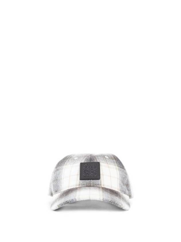 Patch Tartan Wool Ball Cap Brown Ecru - LOEWE - BALAAN 2