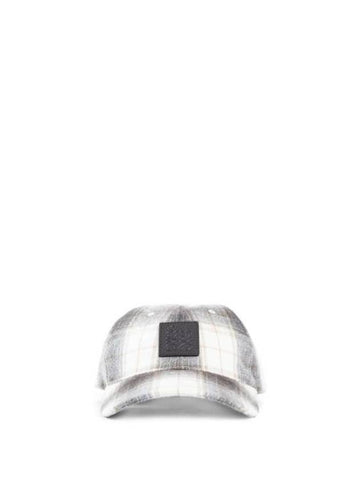 Patch Tartan Wool Ball Cap Brown Ecru - LOEWE - BALAAN 1