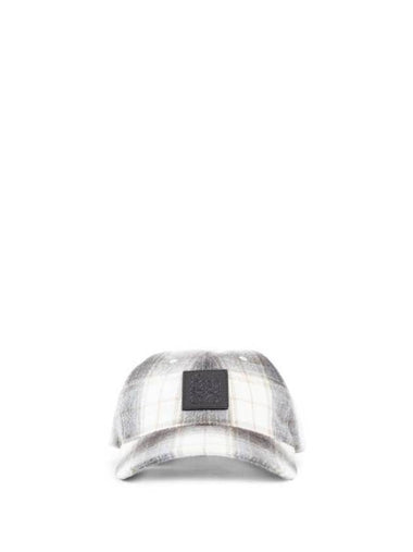 Patch Tartan Wool Ball Cap Brown Ecru - LOEWE - BALAAN 1